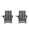 Merrick Lane Ridley HDPE Adirondack Chair with Cup Holder and Pull Out Ottoman, All-Weather HDPE Indoor/Outdoor Lounge Chair